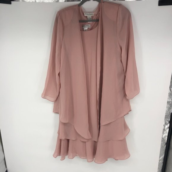 Draper's & Damon's Pink Blush Two Piece Dress Set Petite Large PL LP NWOT - Picture 2 of 5